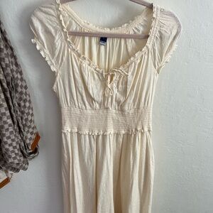 Old Navy cream peasant dress